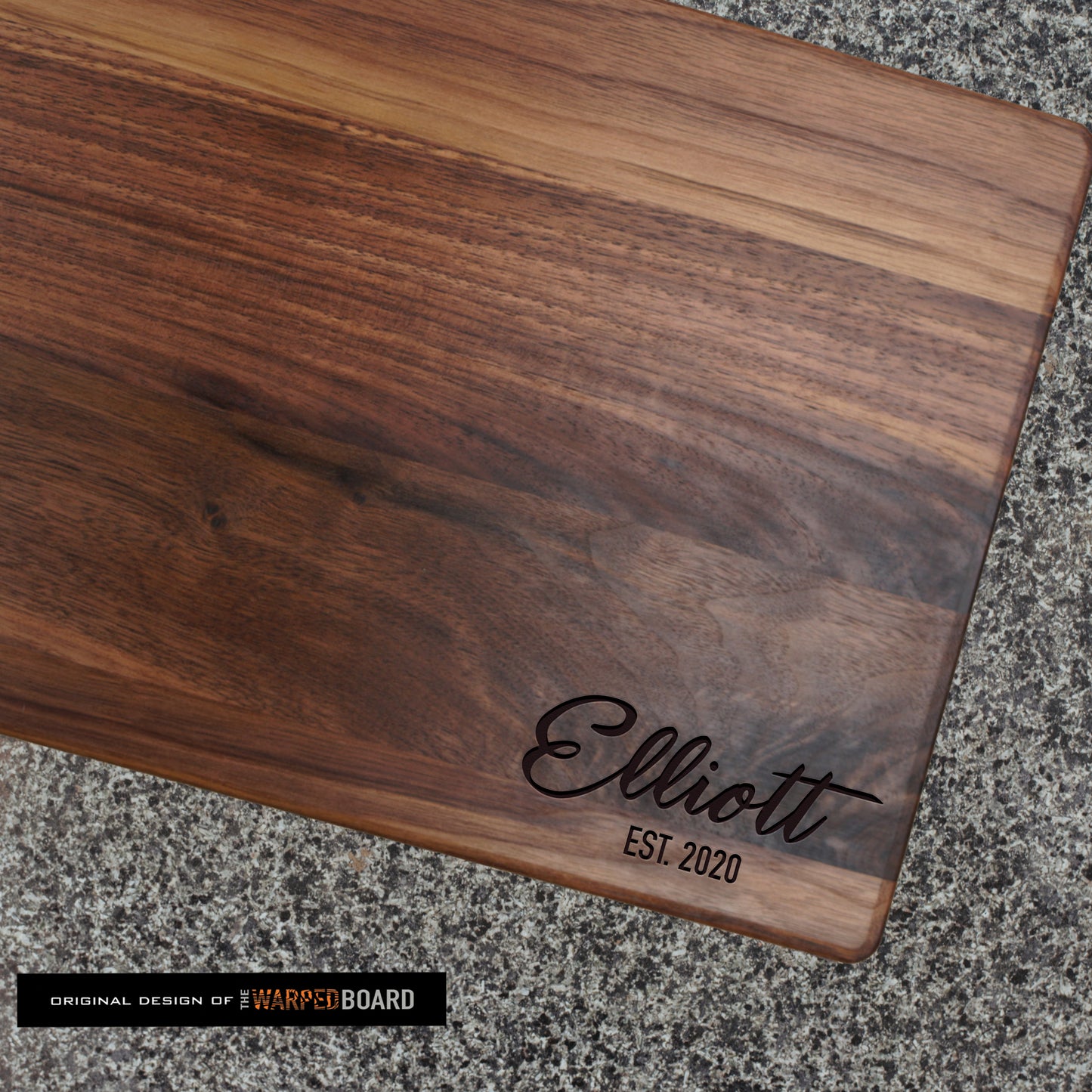 Family Name and Established Date Walnut Cutting Board