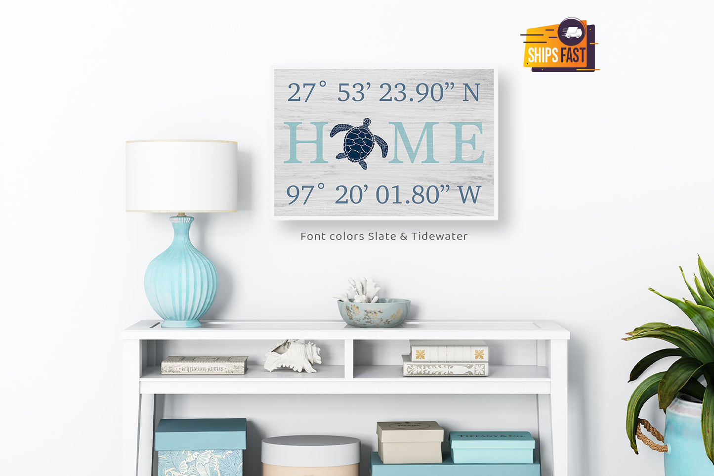 Custom Housewarming Gift | HOME Sign with GPS Coordinates