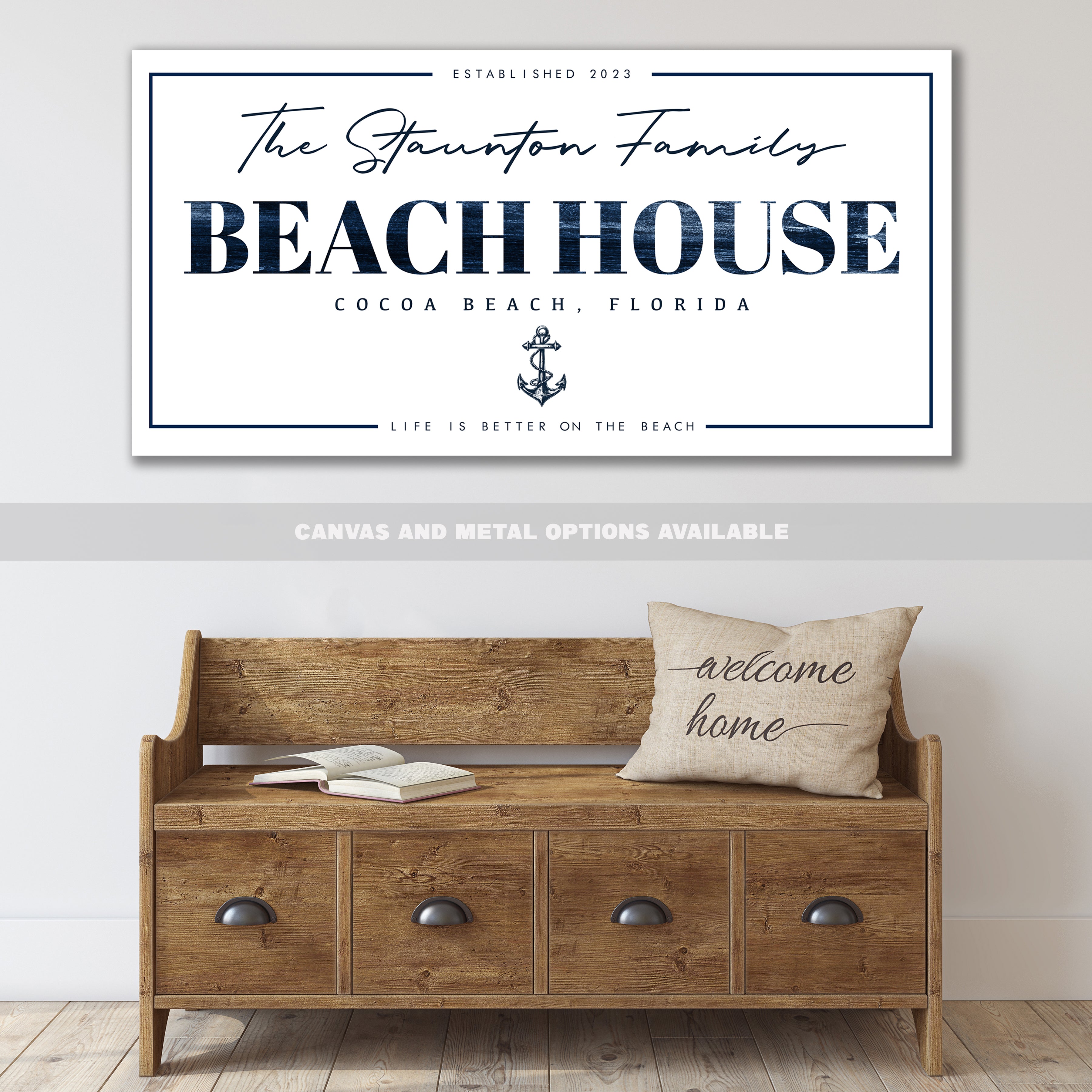 Custom Beach House Sign | Coastal Metal Wall Art – Coastal Signature
