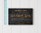 Bourbon  Bar Metal Sign | Personalized Wall Art for Home Bars - Charred Barrel