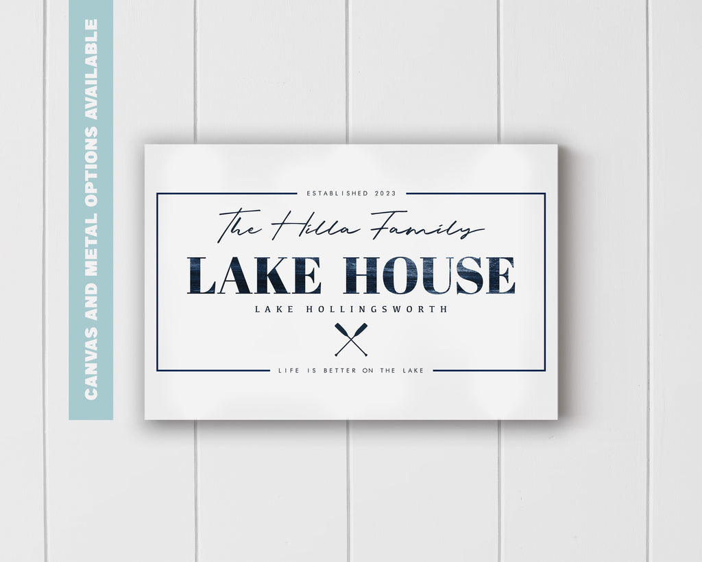 Lake House Sign | Personalized Metal Wall Decor – Lakeside Classic