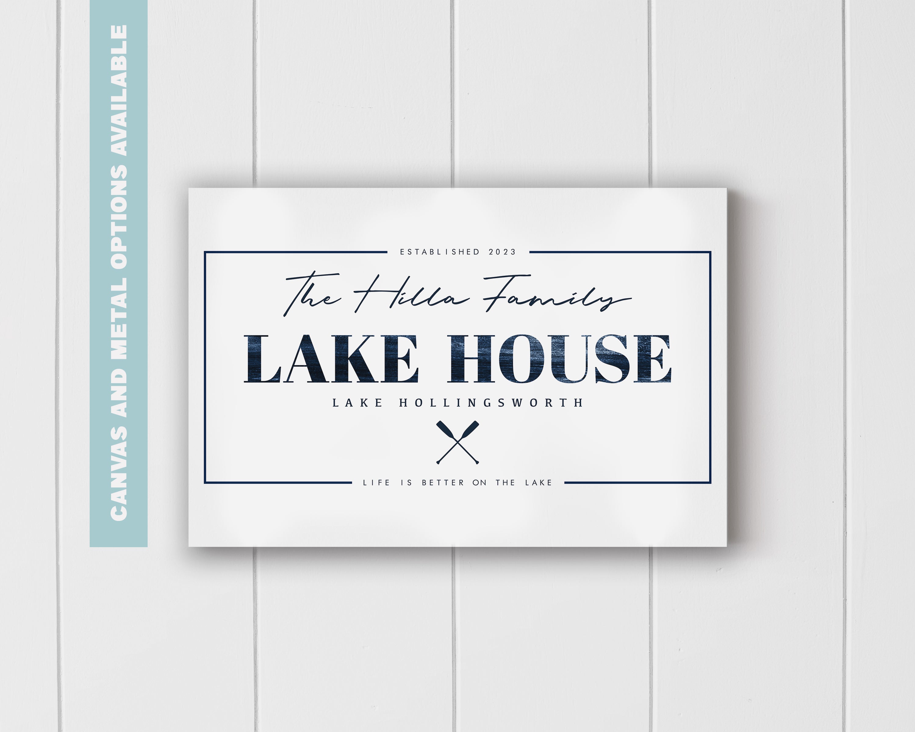 Lake House Sign | Personalized Metal Wall Decor – Lakeside Classic