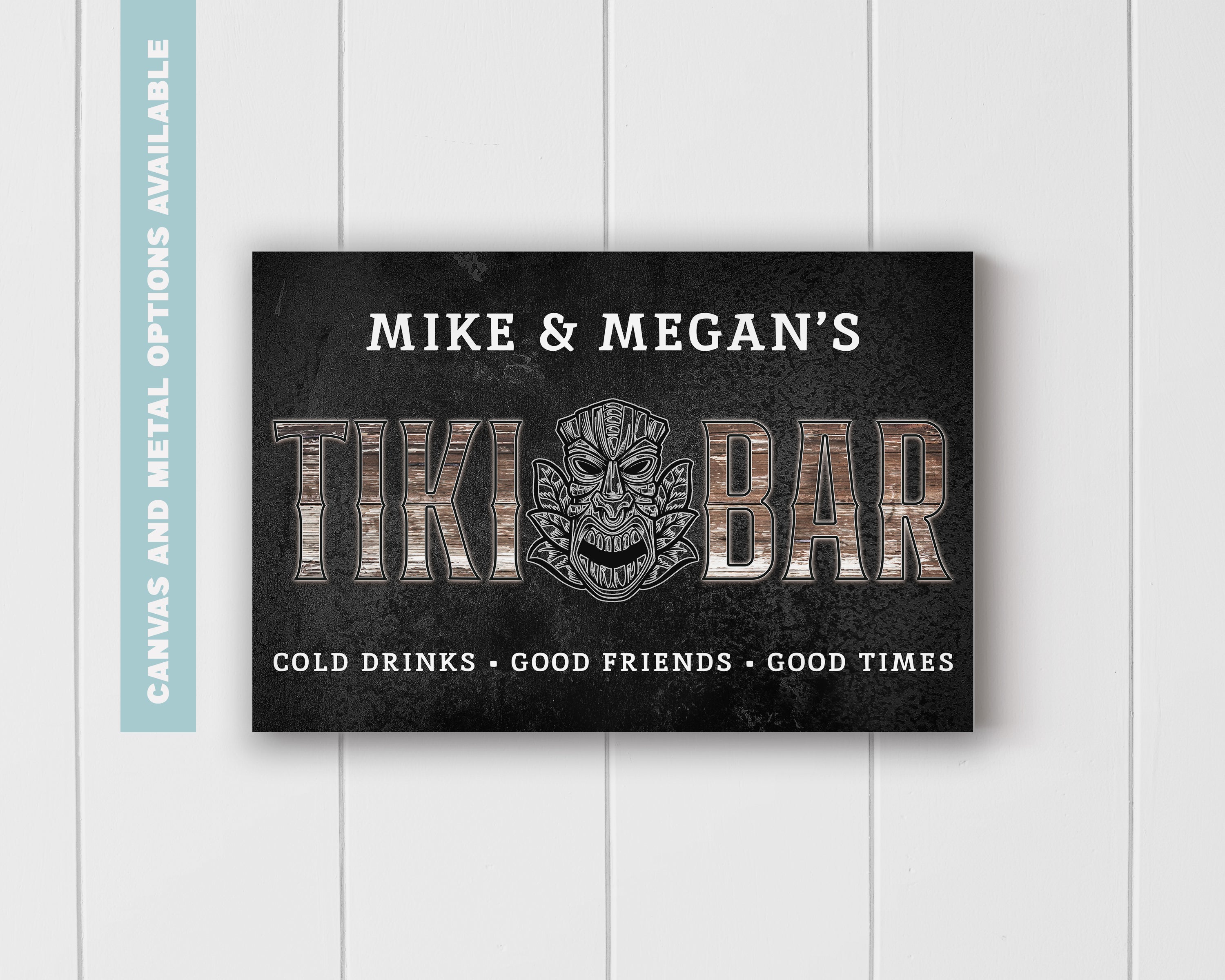 Tiki Bar Metal Sign | Personalized Wall Art for Home Bars - Island Ember