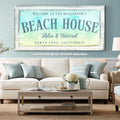 Personalized tropical beach house sign with Tide & Palm design