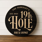 Dimensional Wood Round, Rustic Man Cave Gift, Home Bar Wall Art - 19th Hole