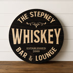 Dimensional Wood Round, Rustic Man Cave Gift, Home Bar Wall Art - Whiskey Whisper
