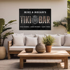 Tiki Bar Metal Sign | Personalized Wall Art for Home Bars - Island Ember