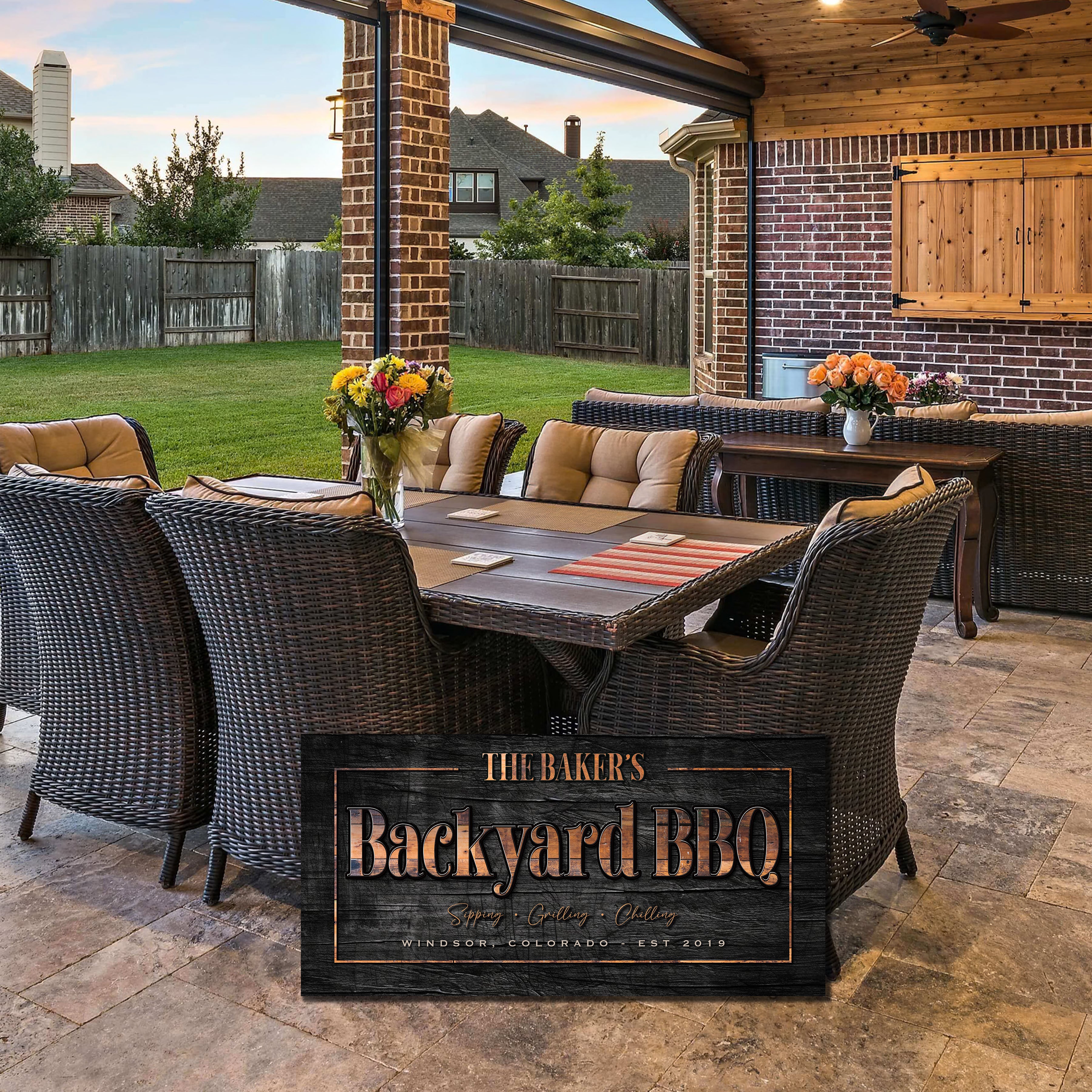 Backyard BBQ Metal Sign | Custom Grill & Patio Decor - Charred Barrel