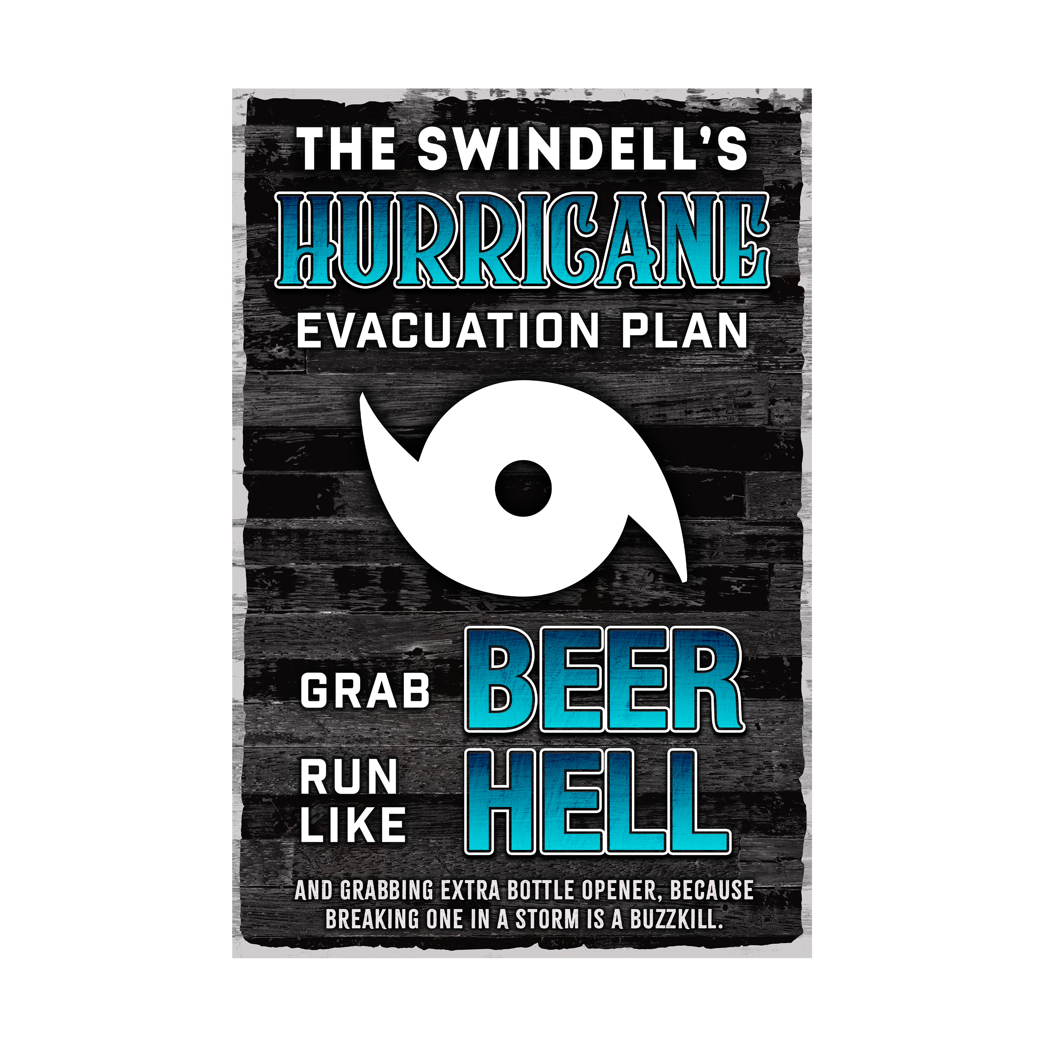 Personalized Hurricane Evacuation Sign | Funny Metal Art  - Category 6 Comedy