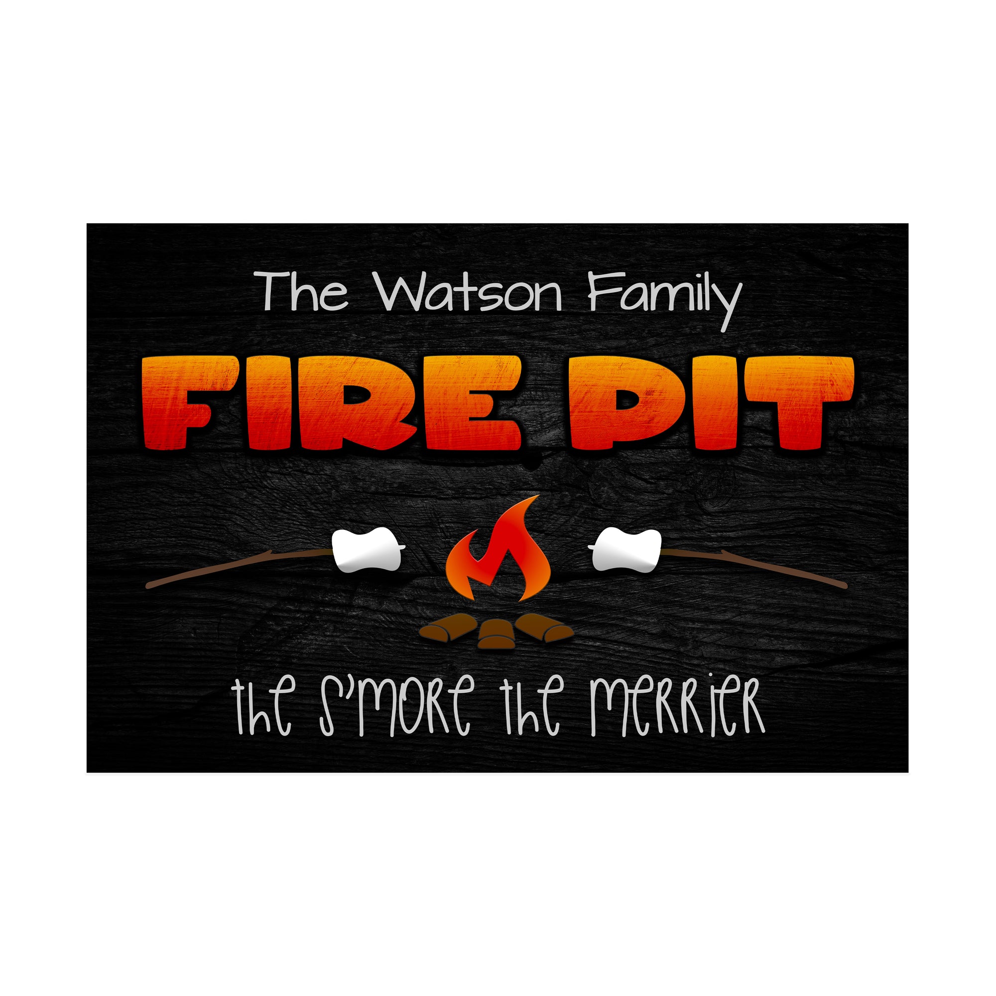 Custom Bonfire Sign | Personalized Campfire Patio Decor - S’more Nights
