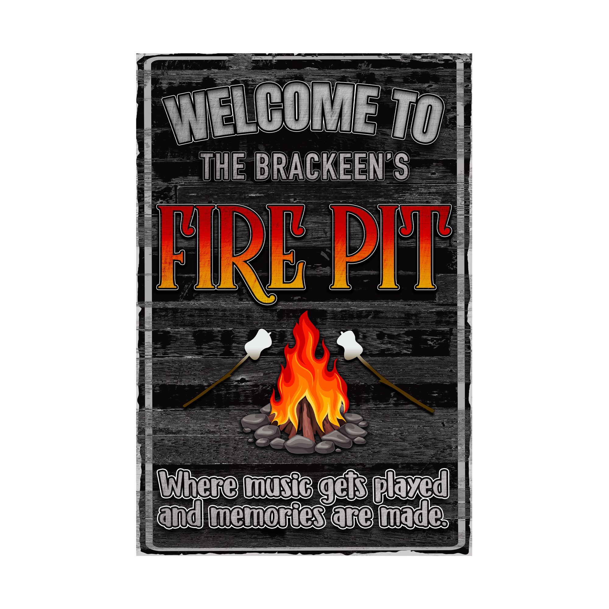 Firefire Metal Sign | Personalized Fire Pit Decor – Where Memories Are Made