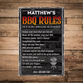 BBQ rules aluminum sign with Grillmaster Code design