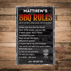 BBQ Rules Sign | Funny Outdoor Grill Decor – Grillmaster Code