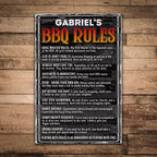 Personalized BBQ Rules Sign | Funny Grill Master Wall Decor – Grill Commandments