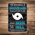 Funny hurricane evacuation aluminum sign with Category 6 Comedy design