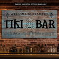 Personalized tiki bar sign with Rum Tide design