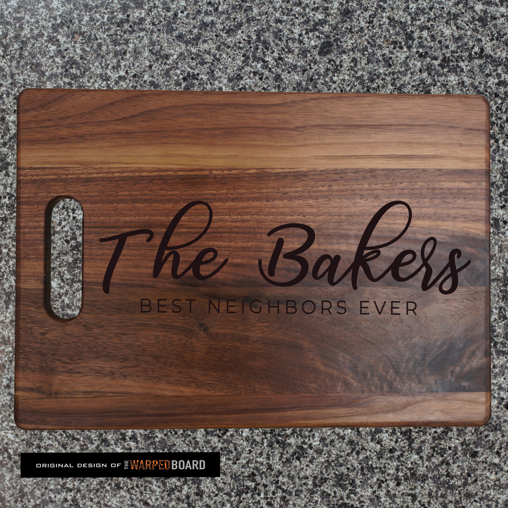Custom Housewarming Gift | Best Neighbor Ever Walnut Cutting Board