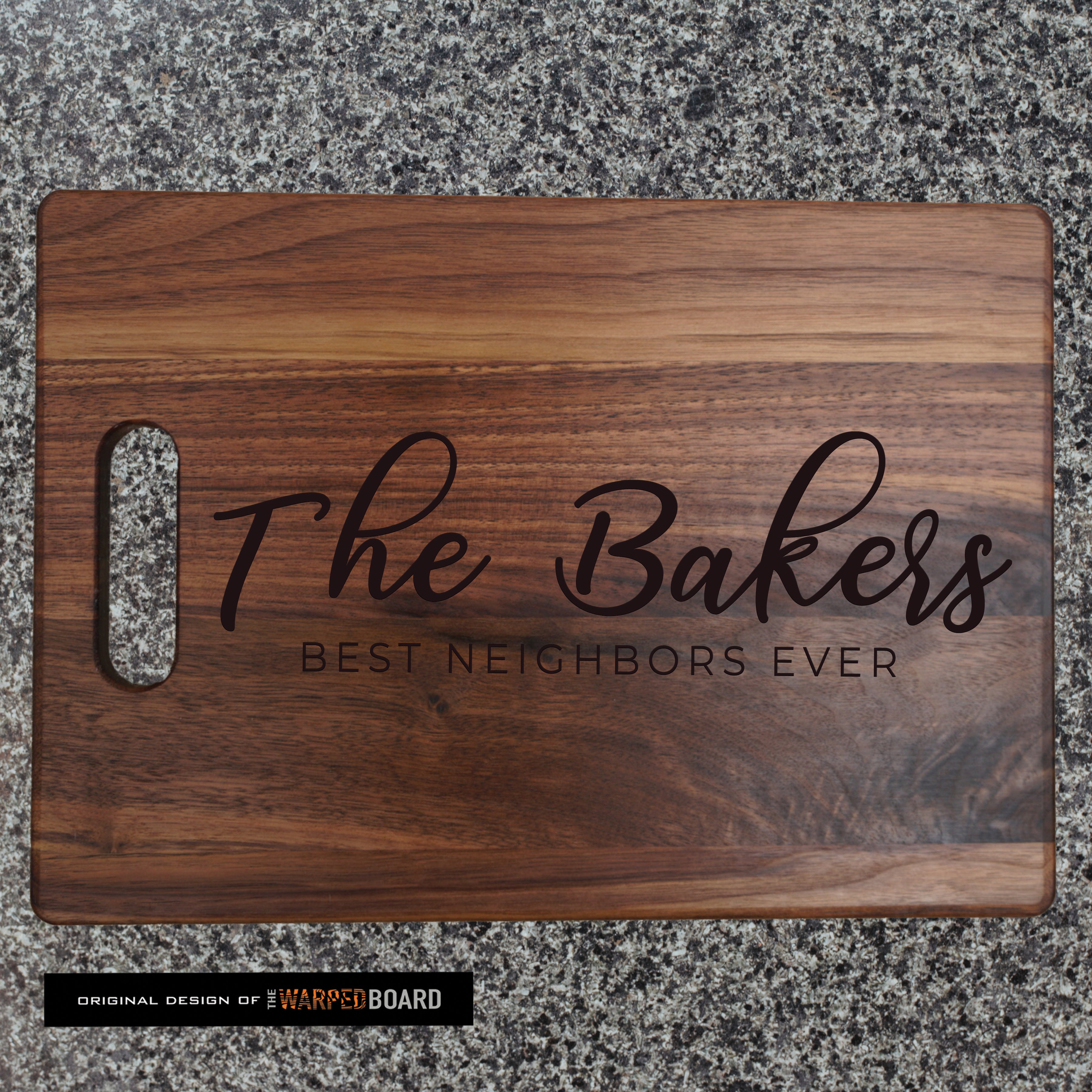 Custom Housewarming Gift | Best Neighbor Ever Walnut Cutting Board