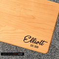 Family name and established date personalized maple cutting board
