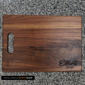 Family Name and Established Date Walnut Cutting Board