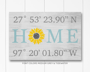 Custom Housewarming Gift | HOME Sign with GPS Coordinates