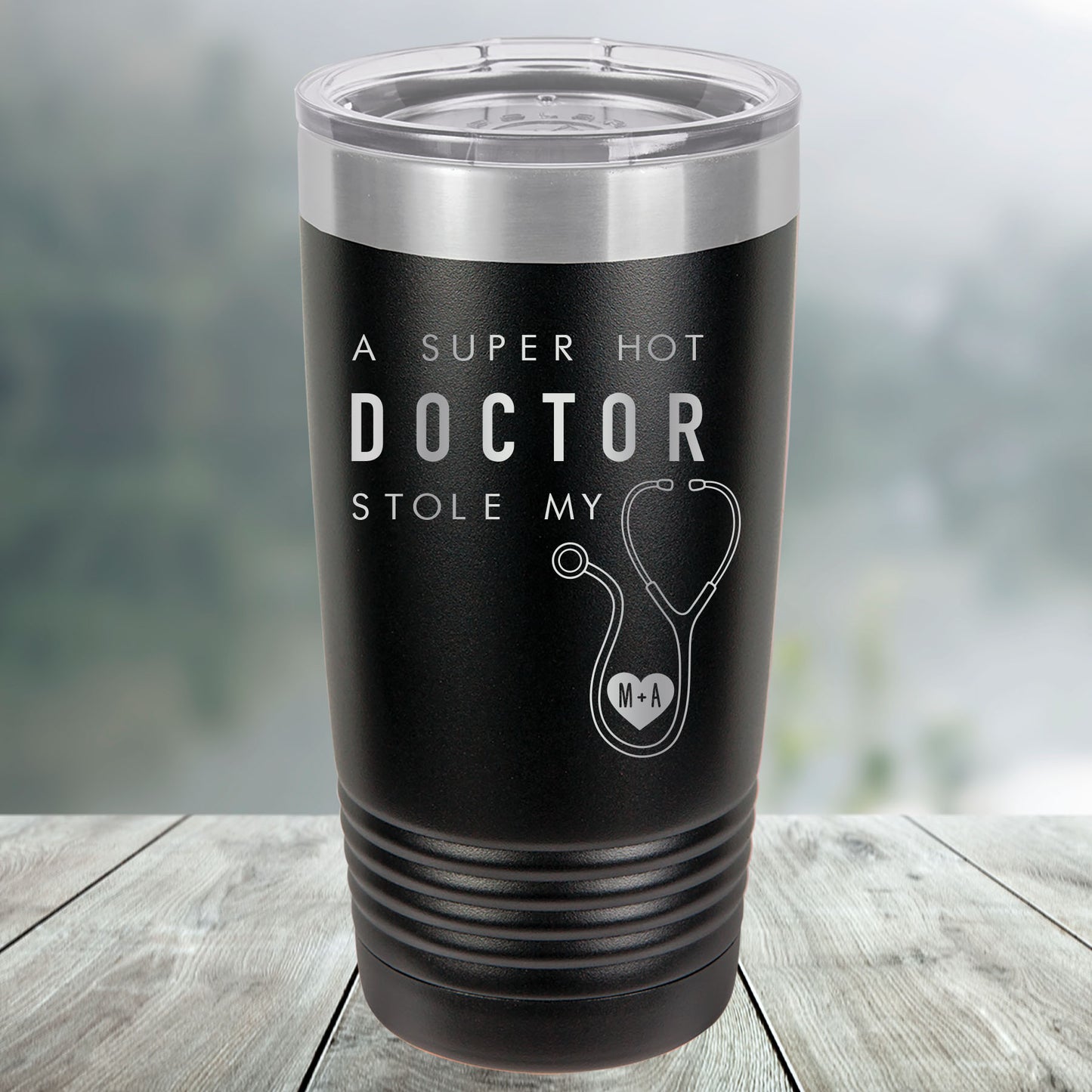 Hot Doctor Stole My Heart Custom Engraved Tumbler, Water Bottle, Stemless Wine Glass, Pilsner, Pint Mug