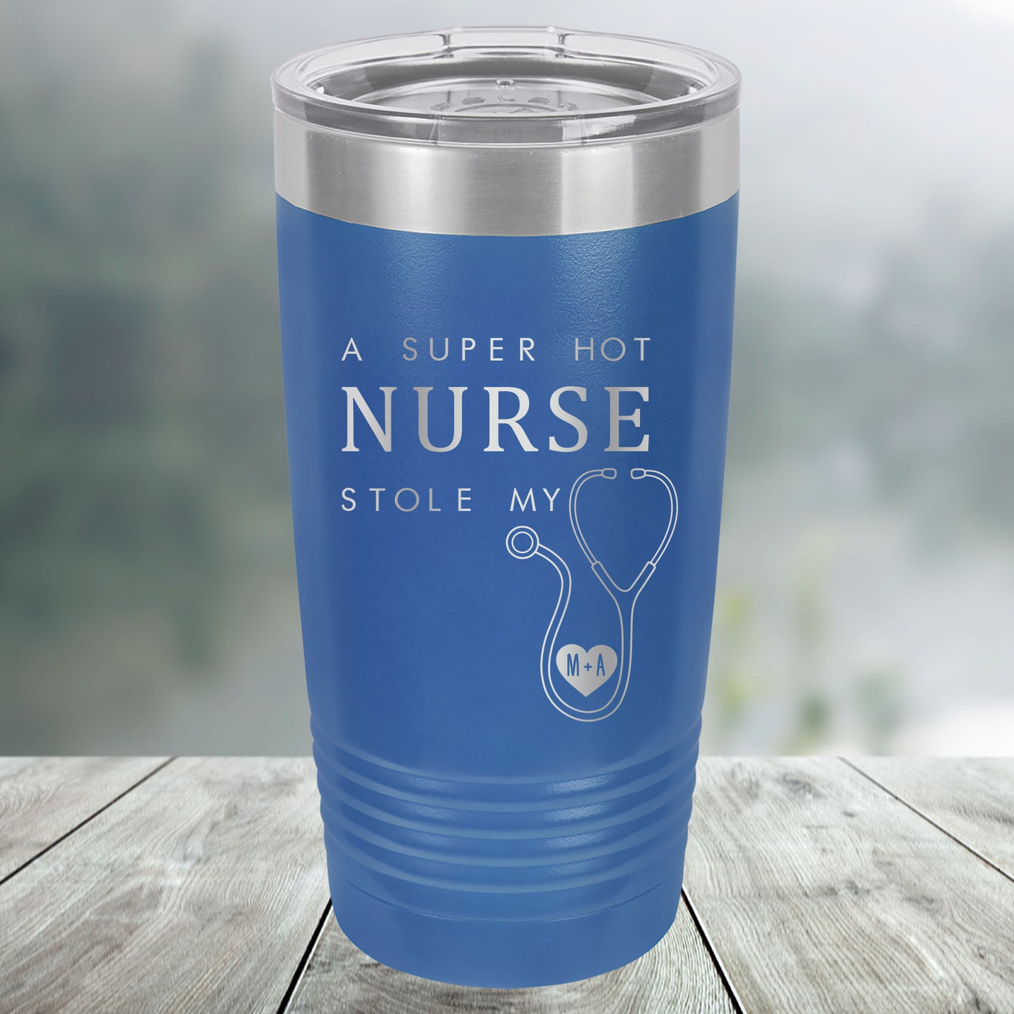 Hot Nurse Stole My Heart Custom Engraved Tumbler, Water Bottle