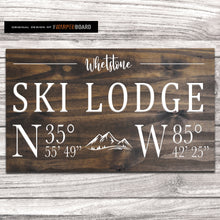 Load image into Gallery viewer, Ski Lodge Family Name with Lodge Coordinates
