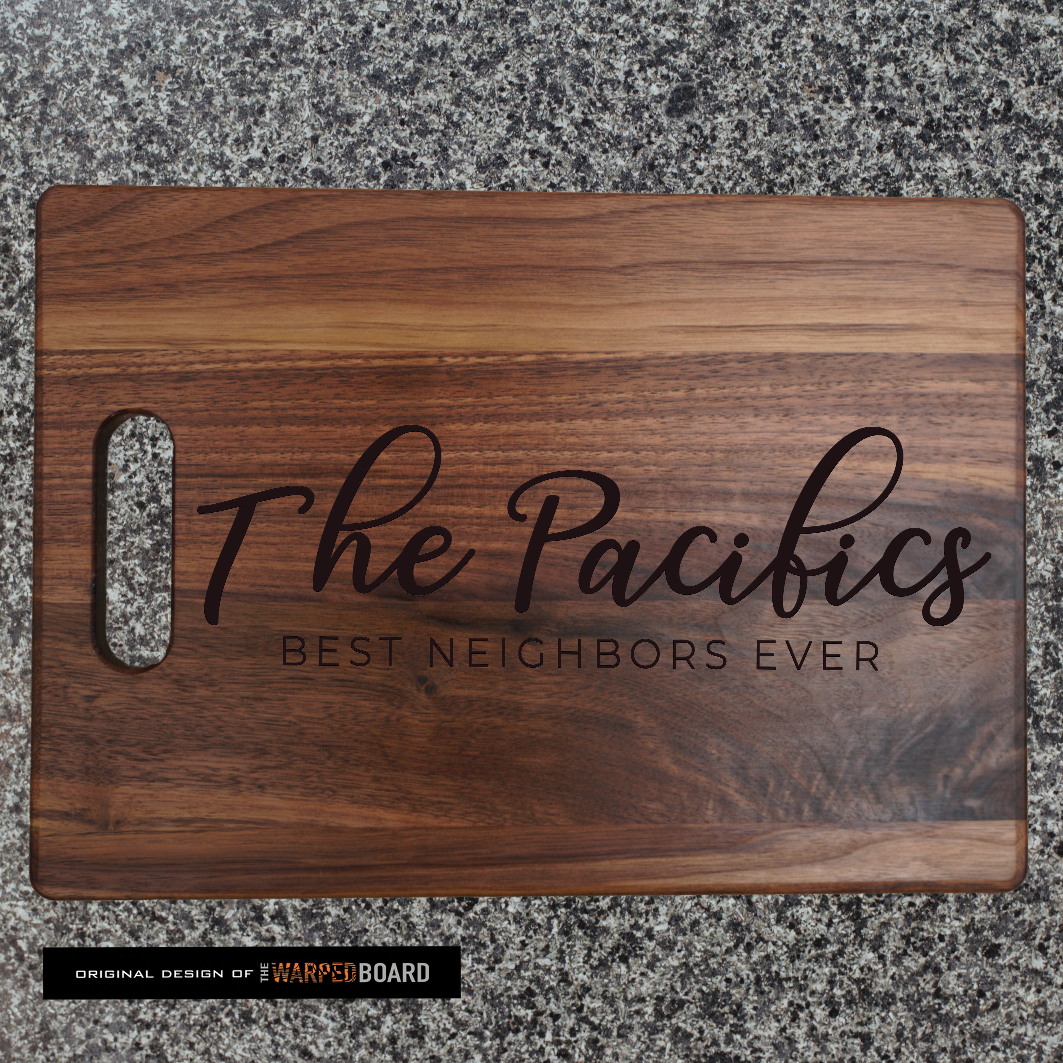 Custom Housewarming Gift | Best Neighbor Ever Walnut Cutting Board