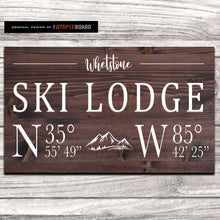 Load image into Gallery viewer, Ski Lodge Family Name with Lodge Coordinates
