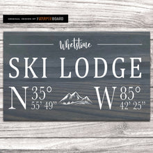Load image into Gallery viewer, Ski Lodge Family Name with Lodge Coordinates

