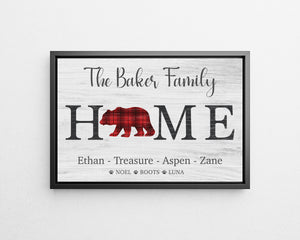 Custom HOME with Family Names and Furbabies sign