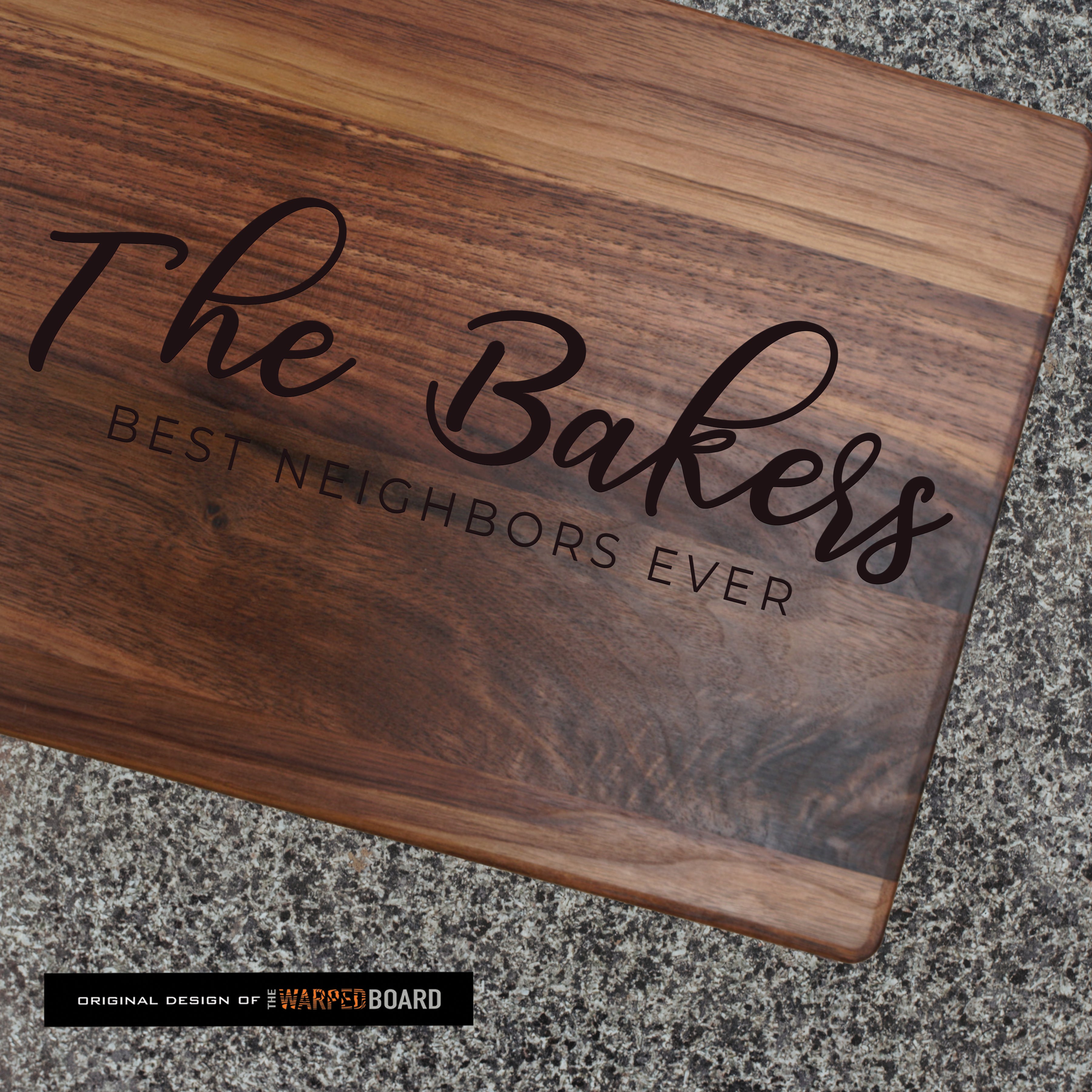 Custom Housewarming Gift | Best Neighbor Ever Walnut Cutting Board