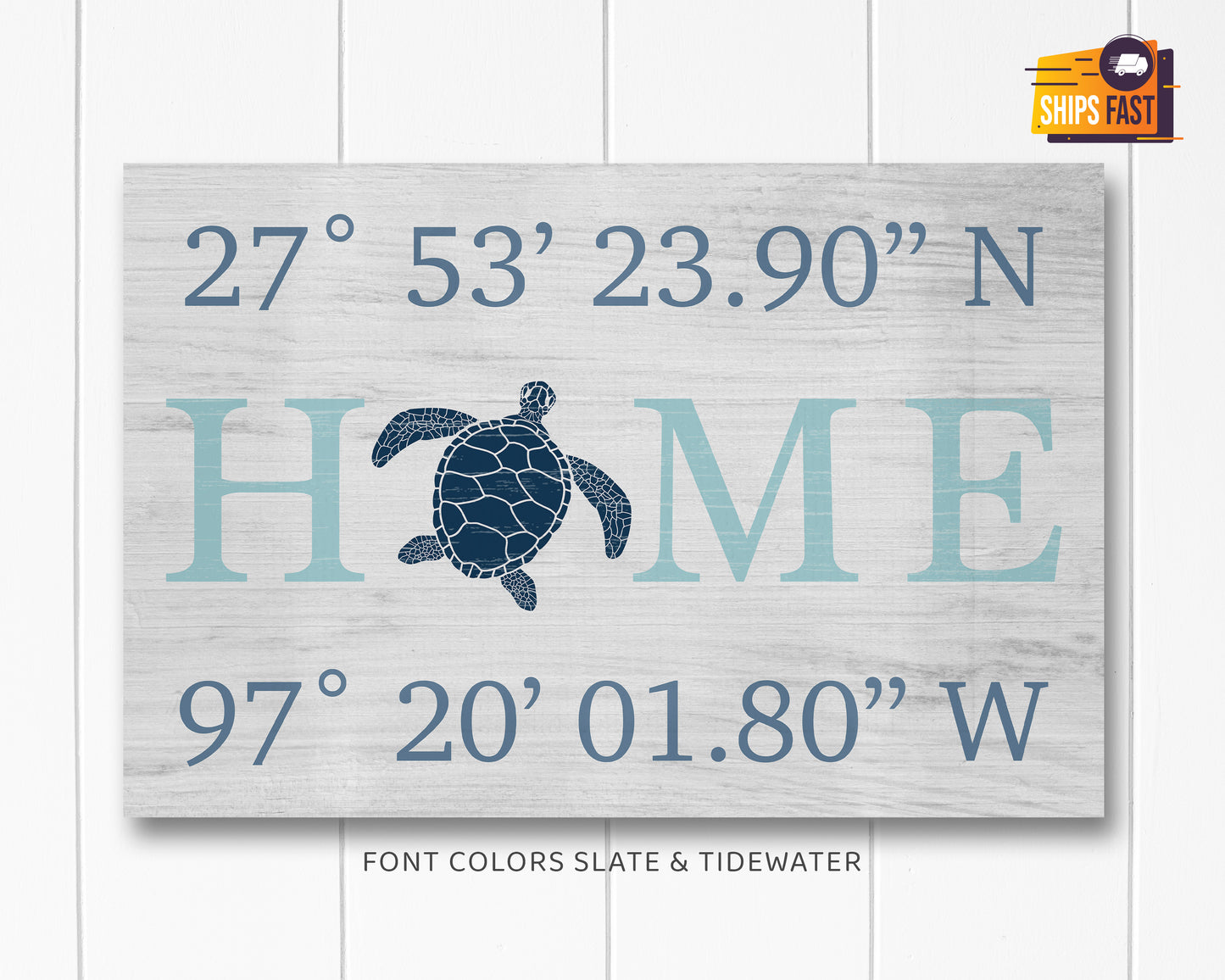 Custom Housewarming Gift | HOME Sign with GPS Coordinates