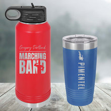 Load image into Gallery viewer, Marching Band Custom Engraved Tumbler, Water Bottle &amp; Stemless Wine Glass
