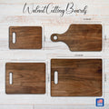 Walnut cutting board material and size example