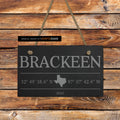 Family name slate sign with home GPS coordinates